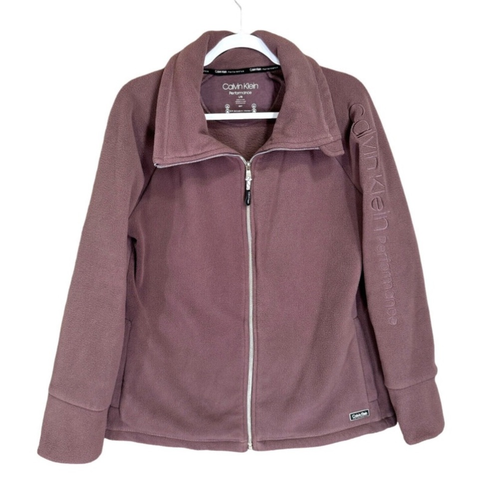 Calvin Klein Dusty Plum/Dark Pink Mauve Tech Fleece Jacket Size Large